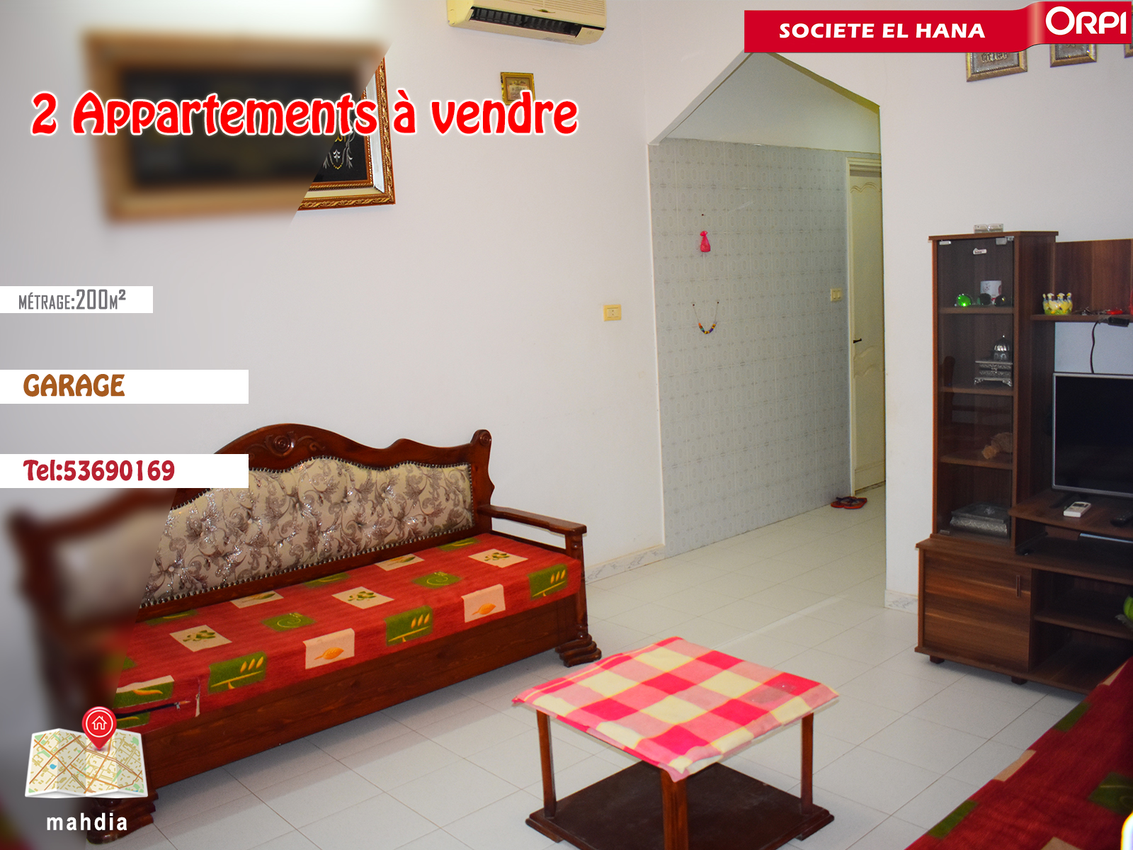 Vente Appart. 4 pièces - Tunisie