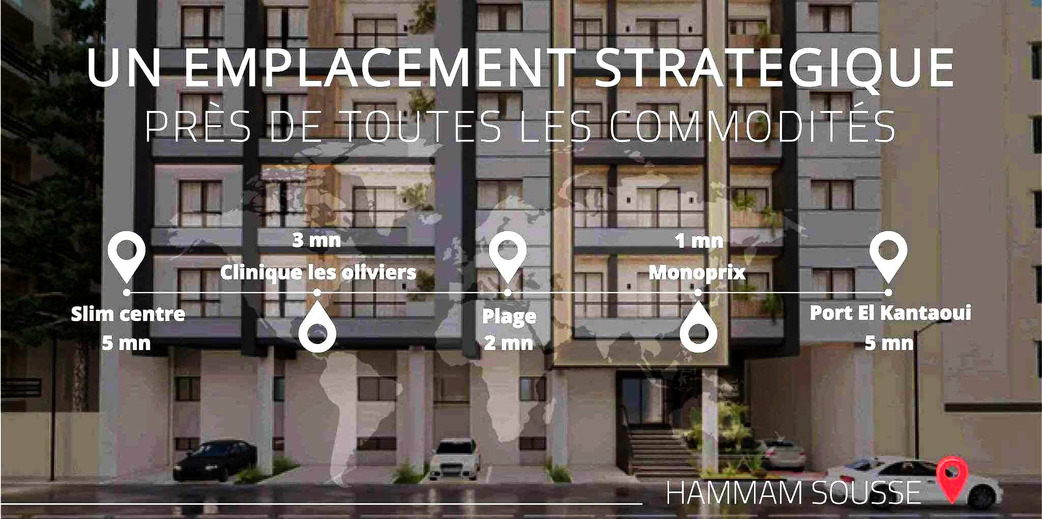 Hammam Sousse Hammam Sousse Vente Appart. 2 pices Des appartements s1 et s2 directe promoteur