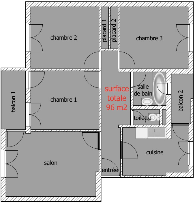 Menzel Chaker Cite Taieb Mhiri Vente Appart. 4 pices Sfax menzel chaker vnt s3