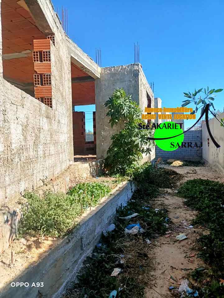 Akouda Chatt Meriem Vente Maisons Villa inachev 568m pas loin koussour gharnata