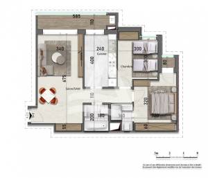 Ain Zaghouan Jardins de Carthage Vente Appart. 3 pices Appartement s2 encours de construction