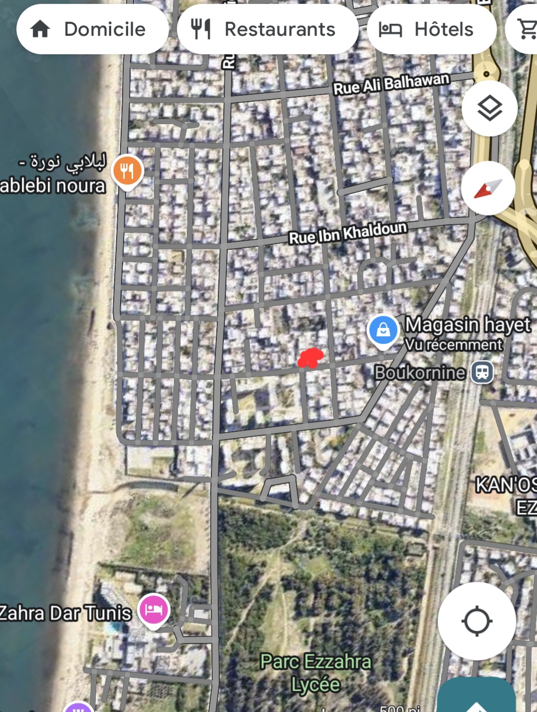 Hammam Lif Bou Kornine Vente Surfaces Terrain  bougarnin