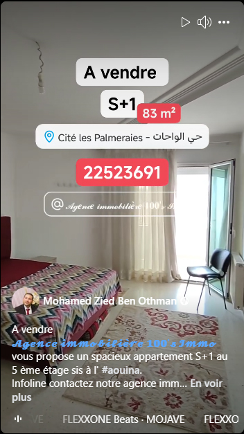 Vente Appart. 1 pièce - Tunisie