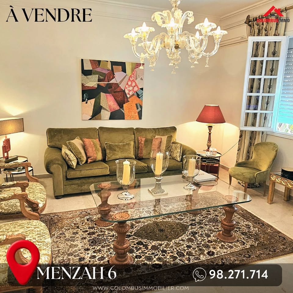 Ariana Ville El Menzah 6 Vente Maisons Villa au charme architectural avec jardin