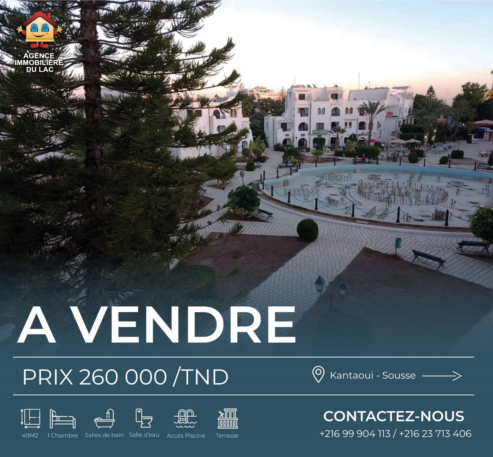 Vente Appart. 2 pices - Tunisie