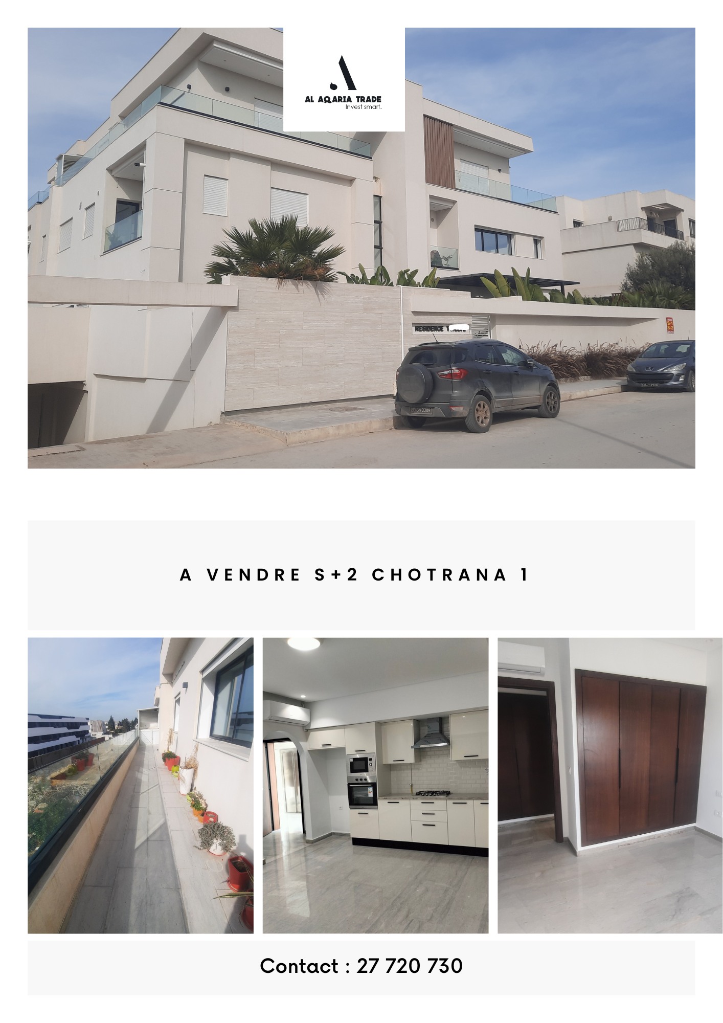 La Soukra&nbsp;Chotrana 1&nbsp;Vente&nbsp;Appart. 2 pi�ces&nbsp;S2 chotrana