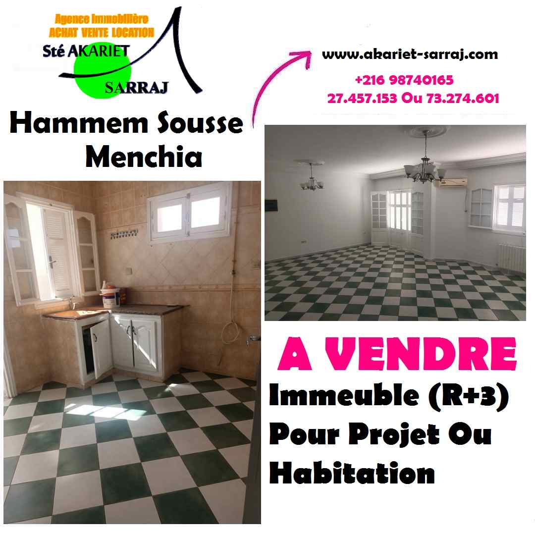 Hammam Sousse&nbsp;Hammam Sousse&nbsp;Vente&nbsp;Maisons&nbsp;Petite immeuble r3 pour projet ou habitation