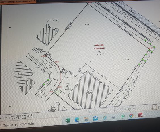 La Soukra&nbsp;Chotrana 1&nbsp;Vente&nbsp;Surfaces&nbsp;Terrain de 8000 m2  � z ind de chotrana