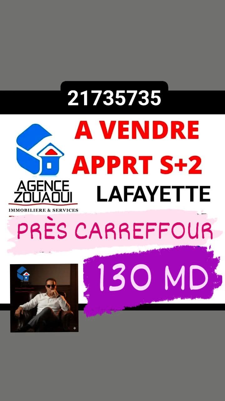Bab Bhar Taieb El M'Hiri Vente Appart. 3 pices Apprt 3 p balcon lafayette 130 md