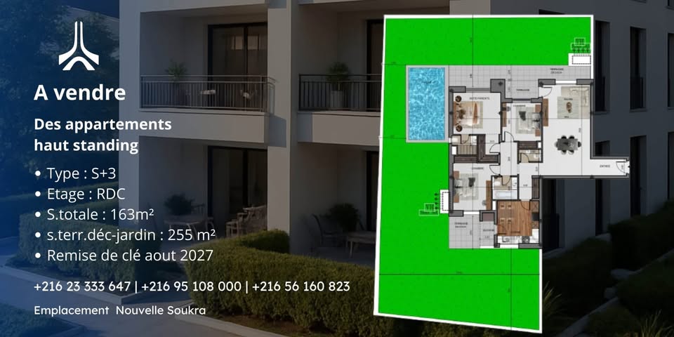 La Marsa&nbsp;El Aouina&nbsp;Vente&nbsp;Appart. 1 pi�ce&nbsp;Appartement  proche de toutes les commodit�s
