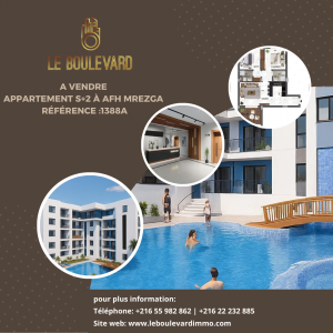 Nabeul&nbsp;Cite Universitaire&nbsp;Vente&nbsp;Appart. 1 pi�ce&nbsp;Appartement s2  afh mrezga  cit el ref1388a
