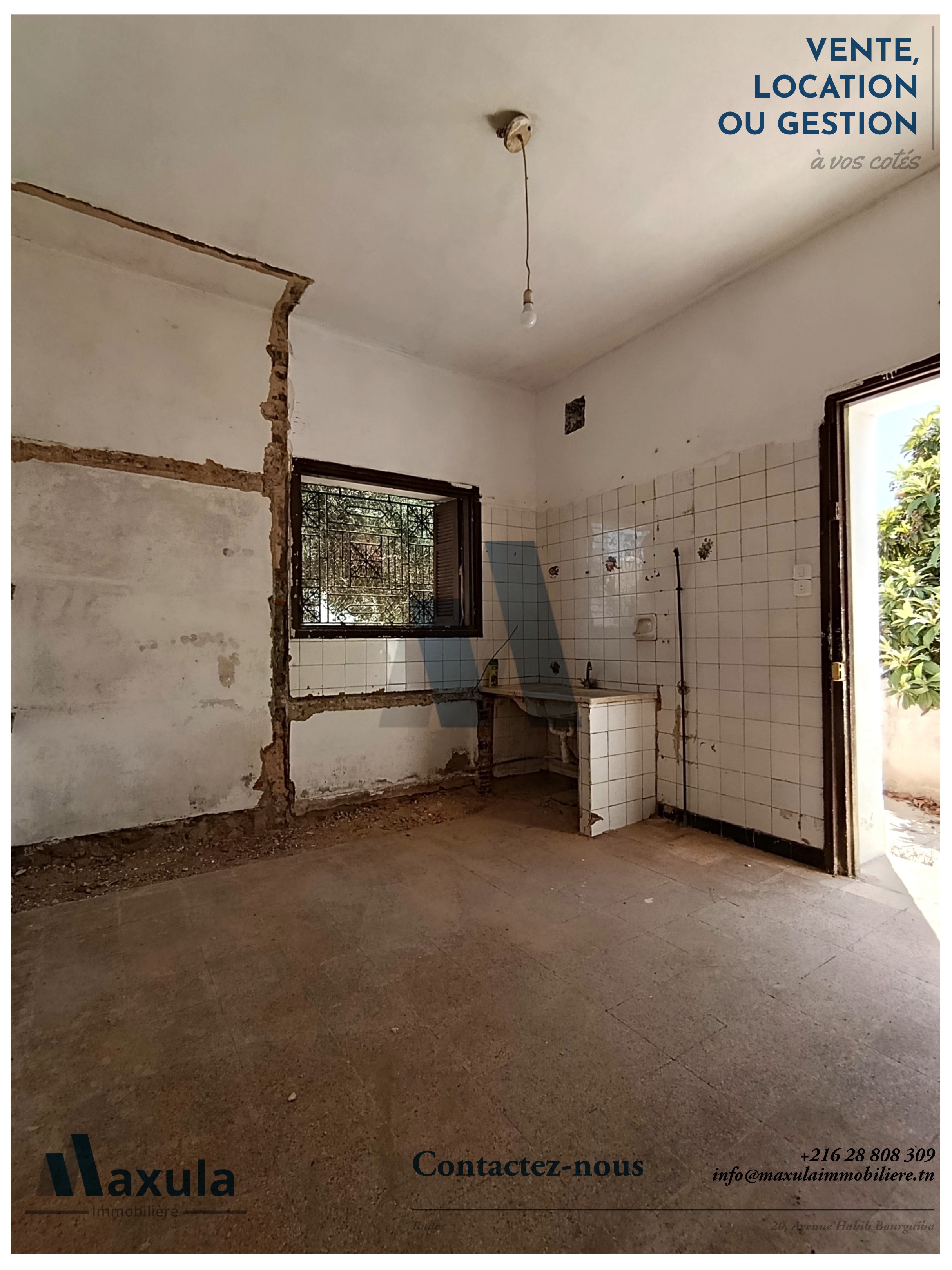 Ben Arous&nbsp;Ben Arous&nbsp;Vente&nbsp;Appart. 4 pi�ces&nbsp;Villa s3 a renover a ben arous