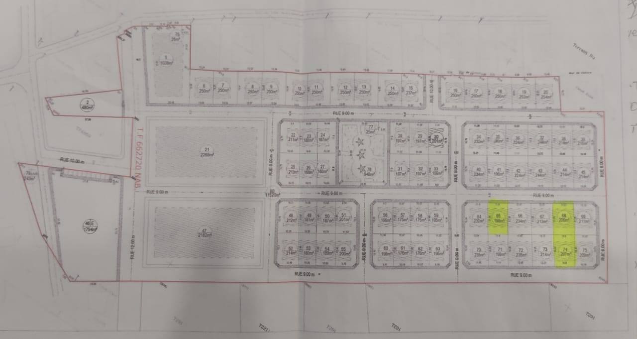 Grombalia&nbsp;Fondouk Jedid&nbsp;Vente&nbsp;Surfaces&nbsp;3 lots viabilis�s