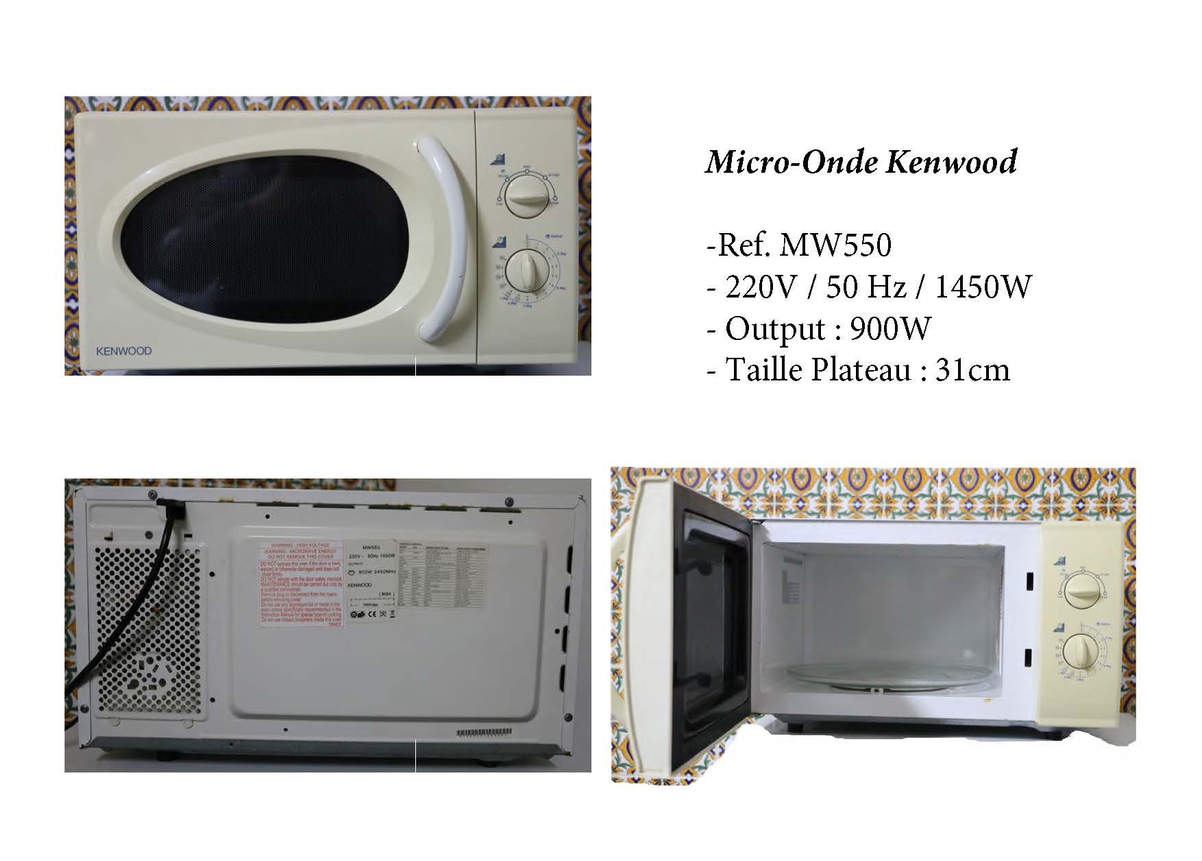 La Marsa&nbsp;Marsa Ennassim&nbsp;Micro-ondes&nbsp;Autre&nbsp;Micro onde kenwood bon �tat