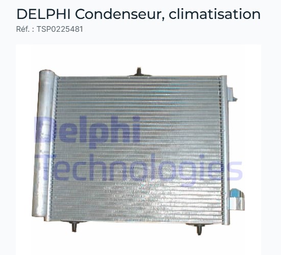 La Marsa&nbsp;Berge Du Lac&nbsp;Pi�ces D�tach�es&nbsp;Refroidissement&nbsp;Condenseur clim 208 207 c3 ds3 c2