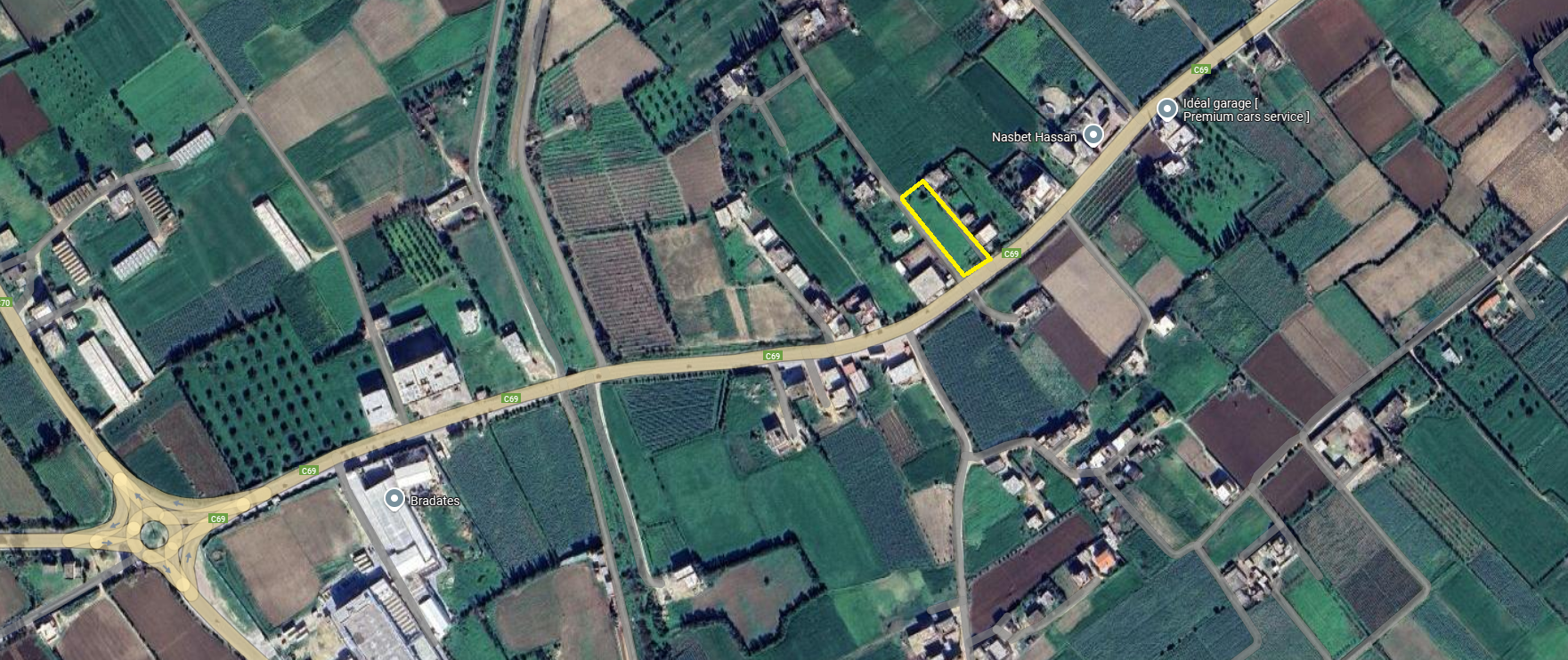 Ghar El Melh&nbsp;Aousja&nbsp;Vente&nbsp;Surfaces&nbsp;Terrain 1500m pr�s aousja sur route de tunis