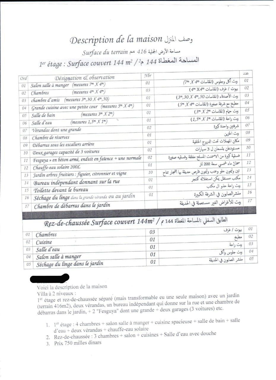 Vente&nbsp;Maisons - Tunisie