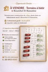 Bou Mhel El Bassatine&nbsp;Bou Mhel&nbsp;Vente&nbsp;Surfaces&nbsp;A  des terrains  boumhel