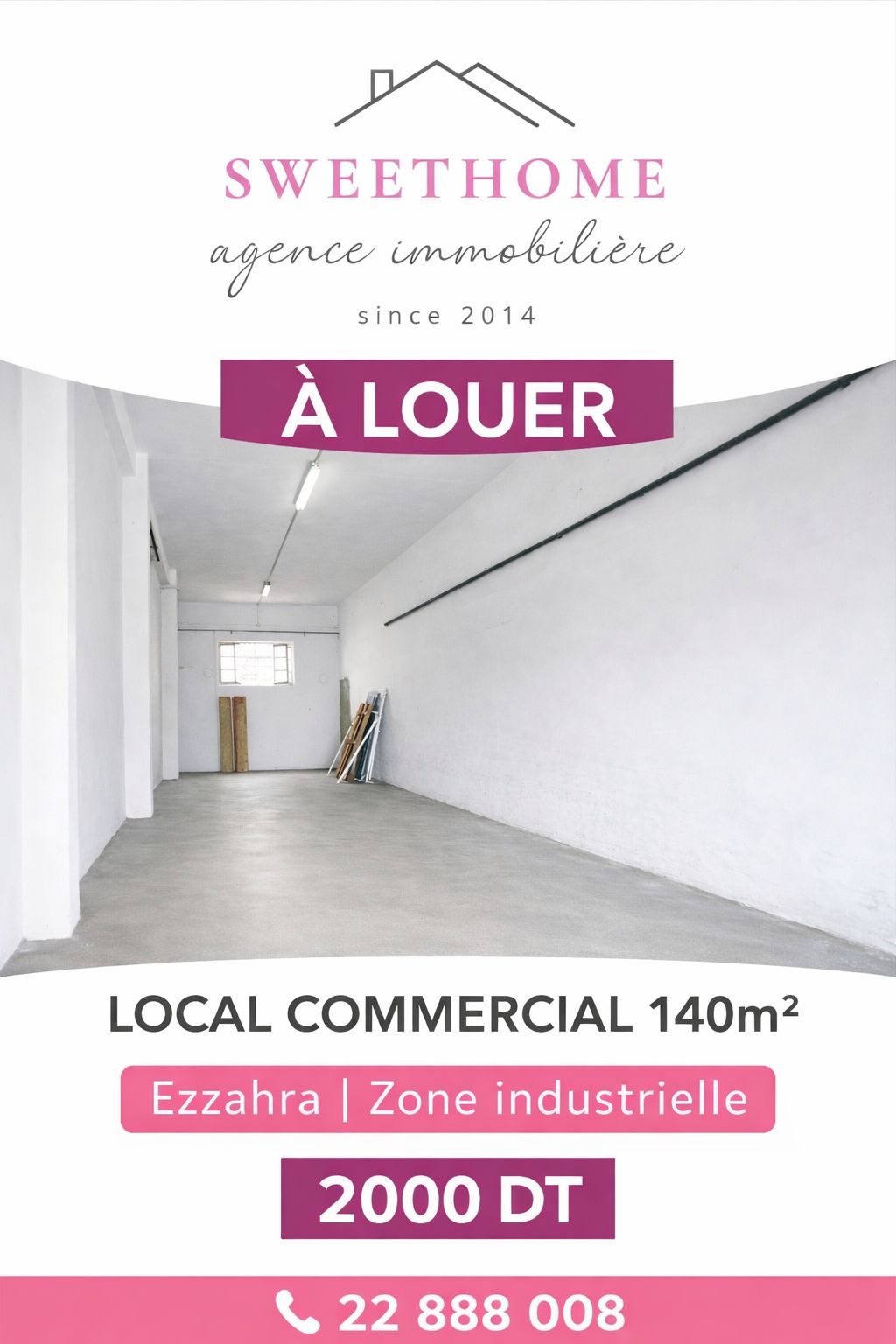 Ezzahra&nbsp;Ezzahra&nbsp;Bureaux & Commerces&nbsp;Surfaces&nbsp;Local commercial 140m2 � ezzahra