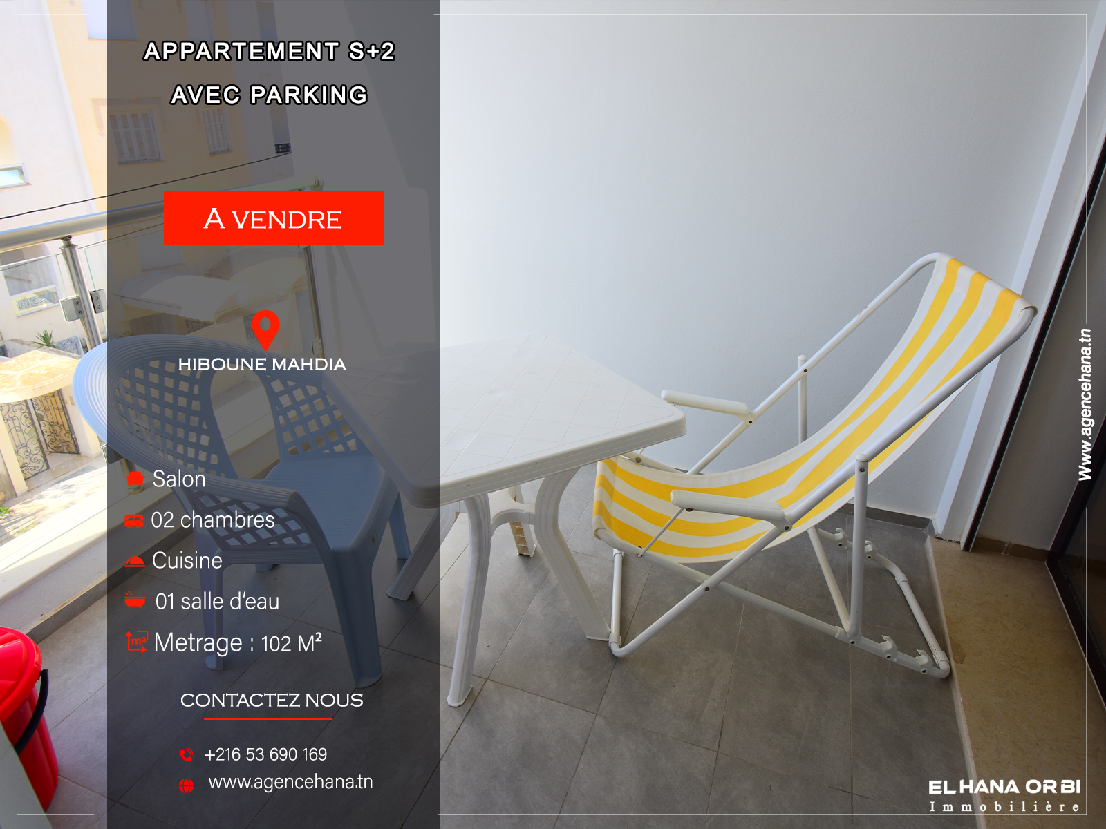 Mahdia&nbsp;Mahdia&nbsp;Vente&nbsp;Appart. 2 pi�ces&nbsp;S2 avec parking a hiboune mahdia