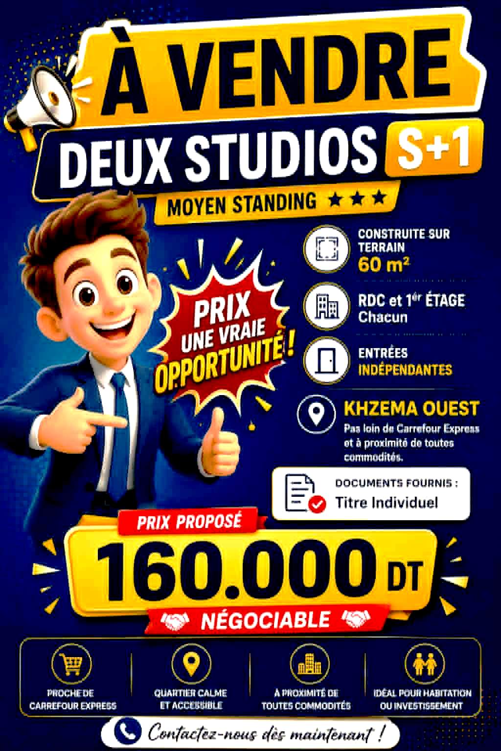 Vente&nbsp;Appart. 3 pi�ces - Tunisie