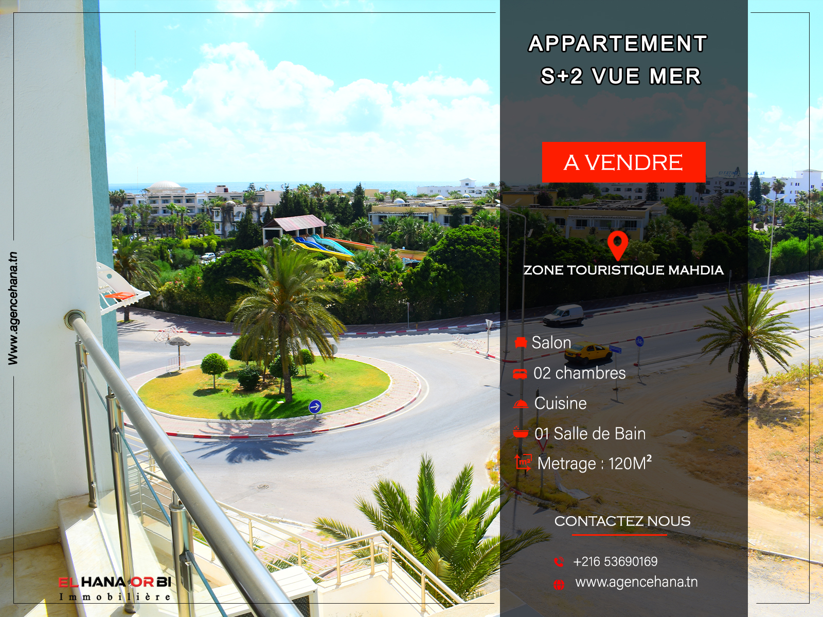 Mahdia&nbsp;Mahdia&nbsp;Vente&nbsp;Appart. 2 pi�ces&nbsp;Appartement s2 vue sur mer avec parking