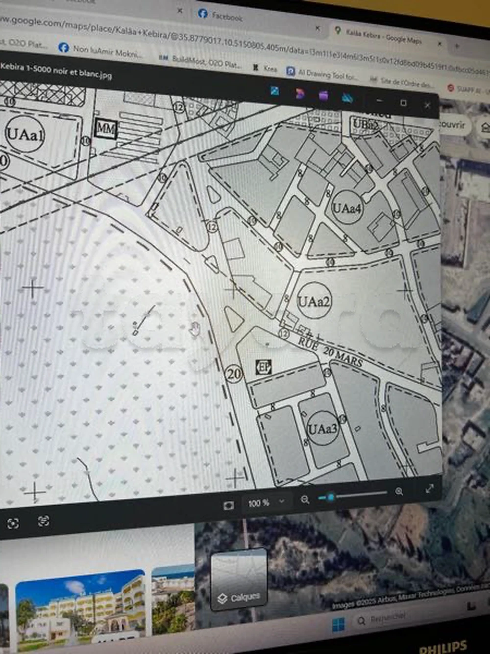 Kalaa El Kebira&nbsp;Kalaa El Kebira&nbsp;Vente&nbsp;Surfaces&nbsp;Terrain titre bleu a kalla lkbira mandra