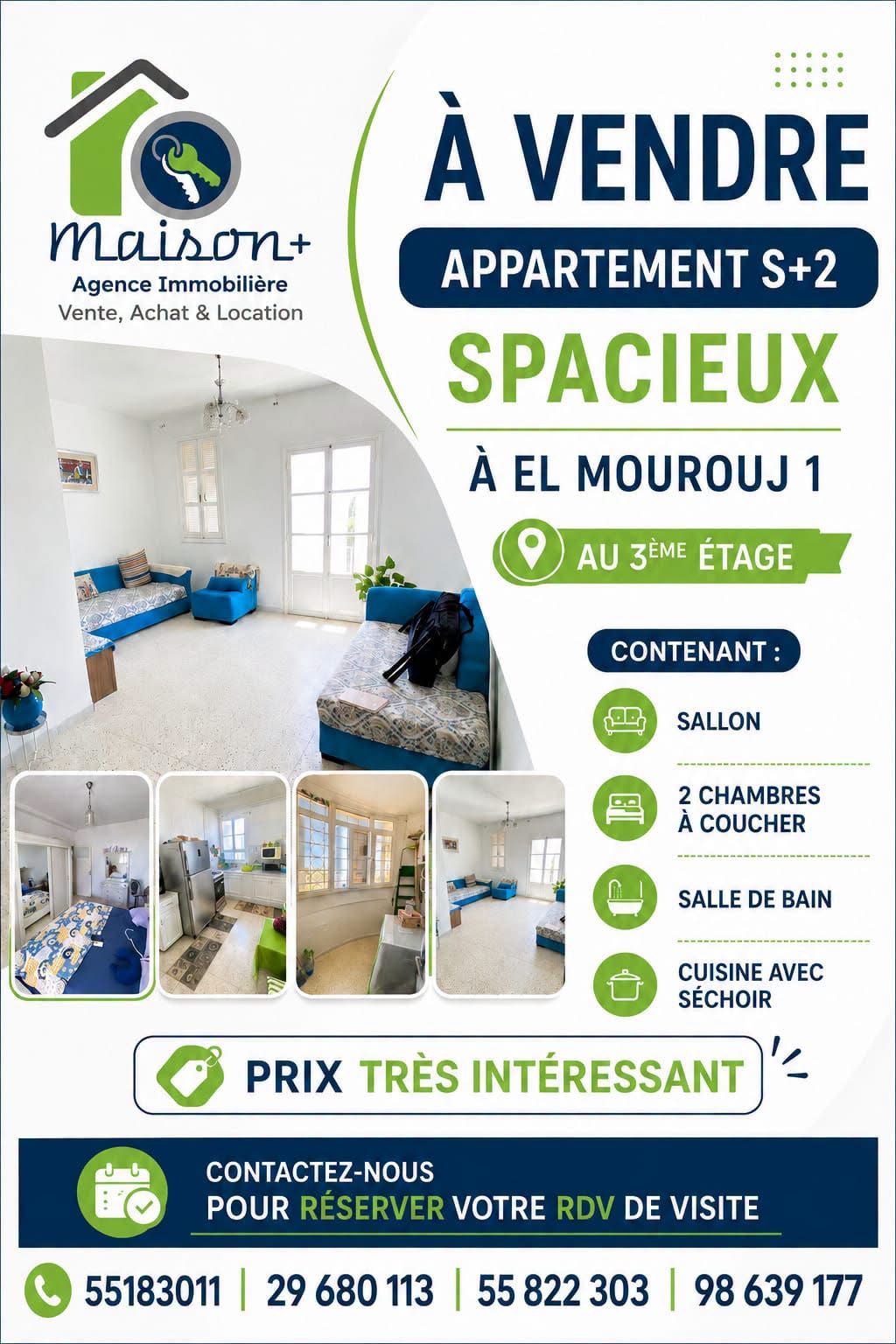 Vente Appart. 2 pièces - Tunisie