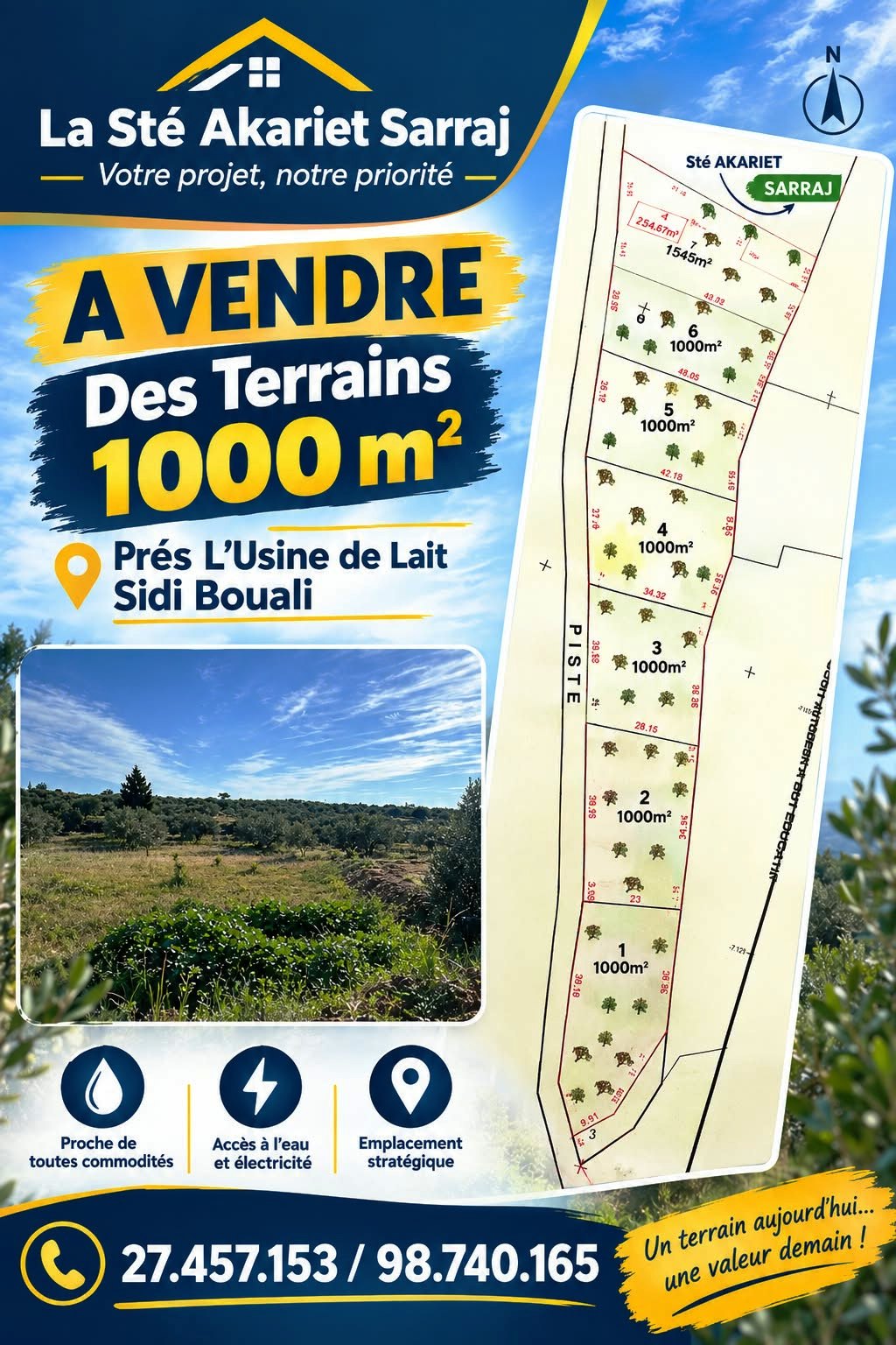 Sidi Bou Ali&nbsp;Sidi Bou Ali&nbsp;Terrain&nbsp;Terrain agricole&nbsp;Lotissement priv� pr�s l'usine de lait sidi bouali