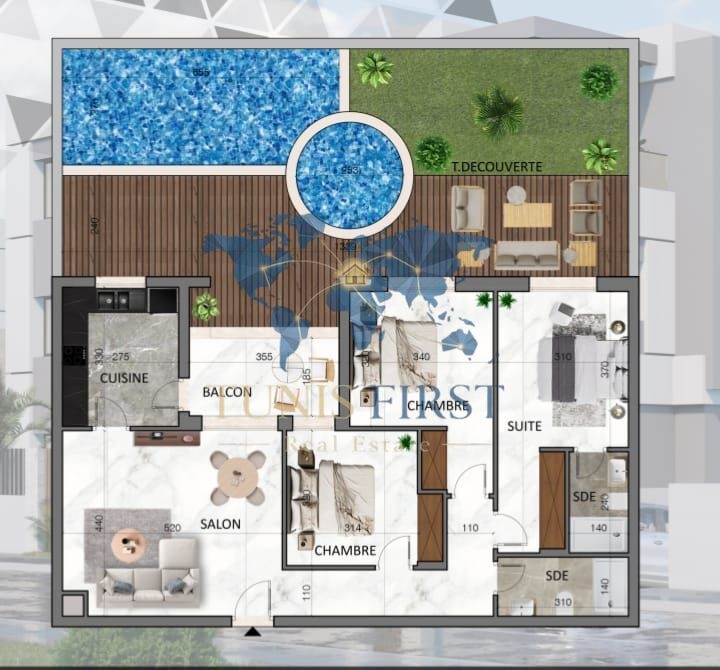 Vente&nbsp;Appart. 4 pi�ces - Tunisie