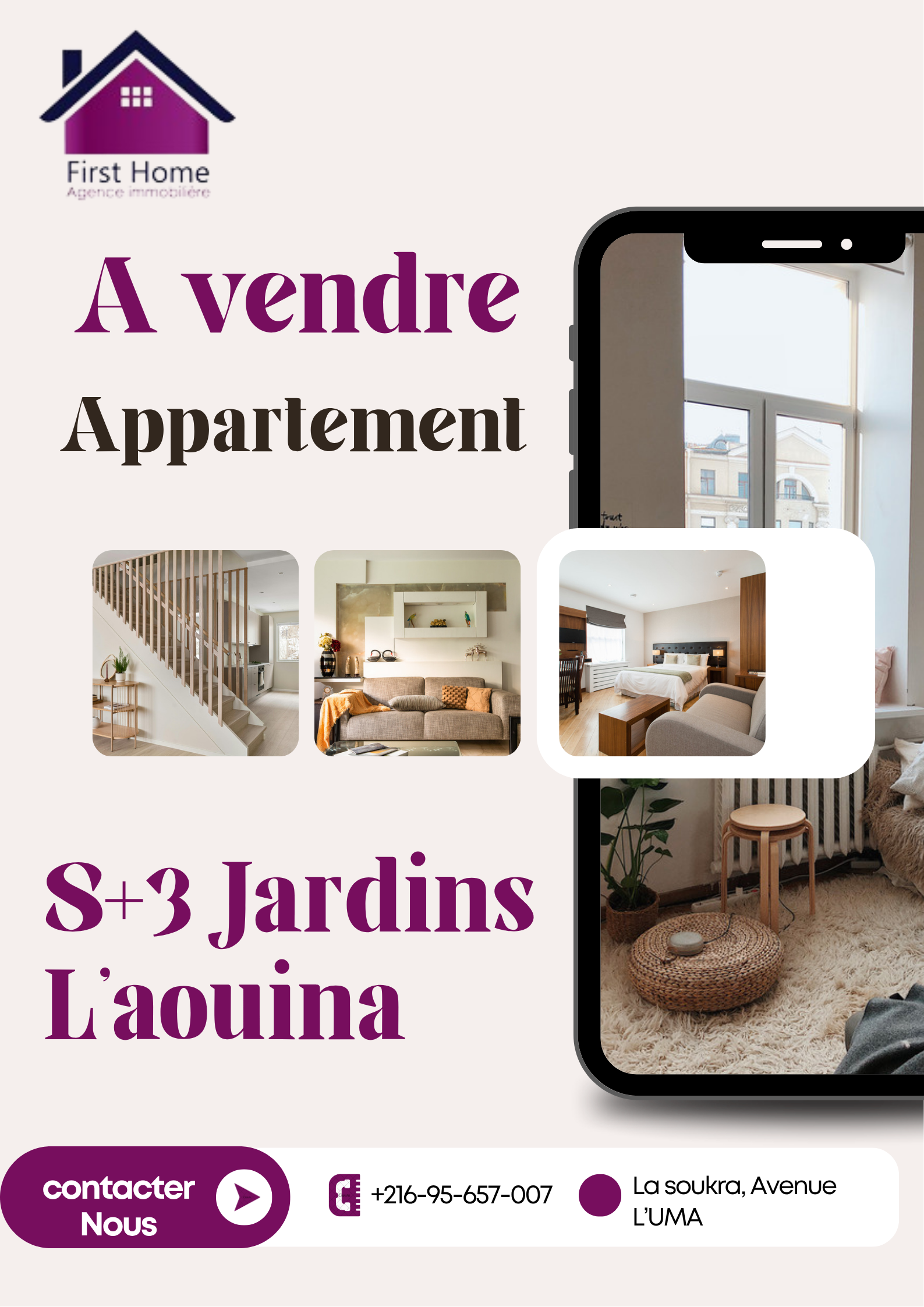 Vente&nbsp;Appart. 5 pi�ces+ - Tunisie