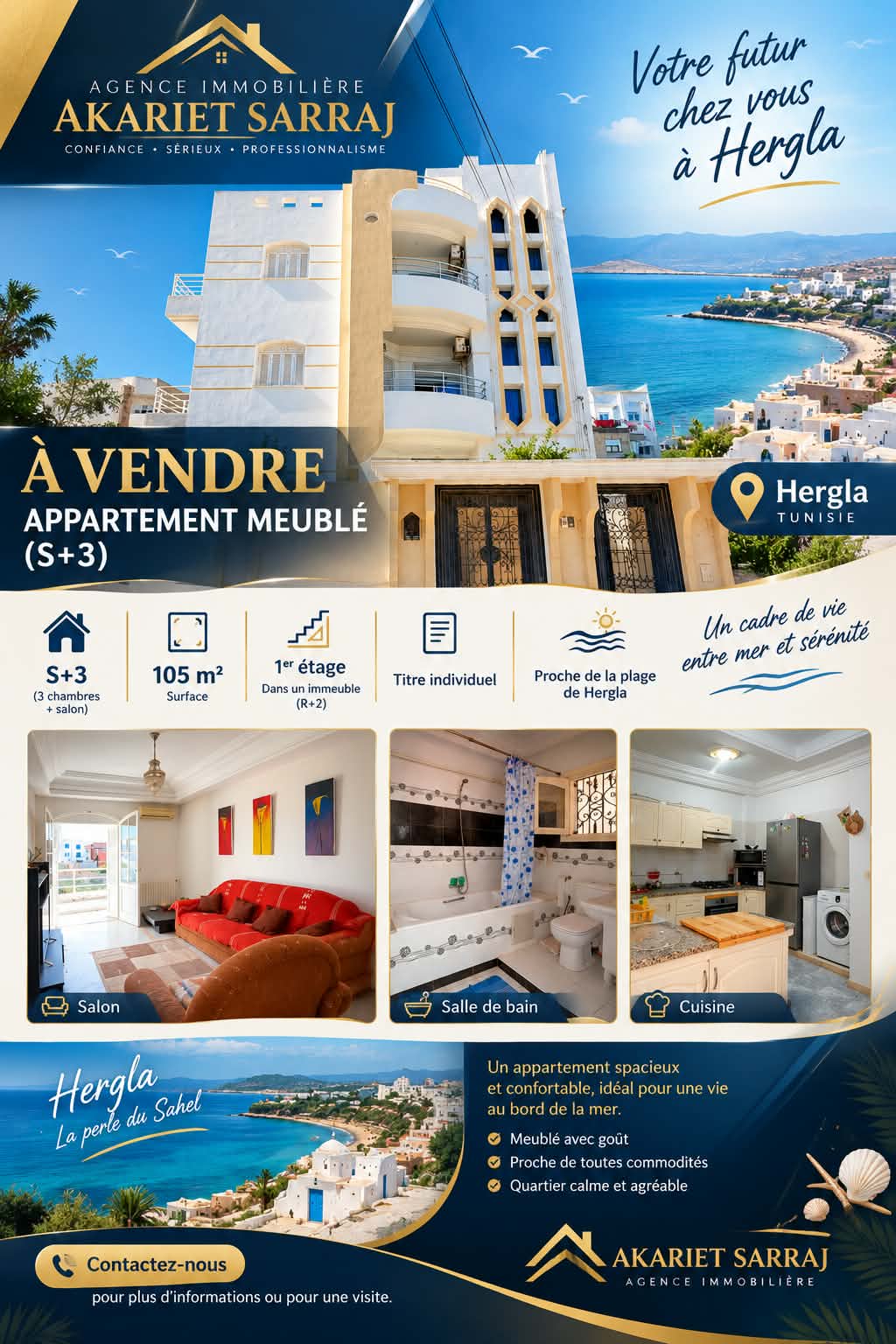 Vente&nbsp;Appart. 4 pi�ces - Tunisie