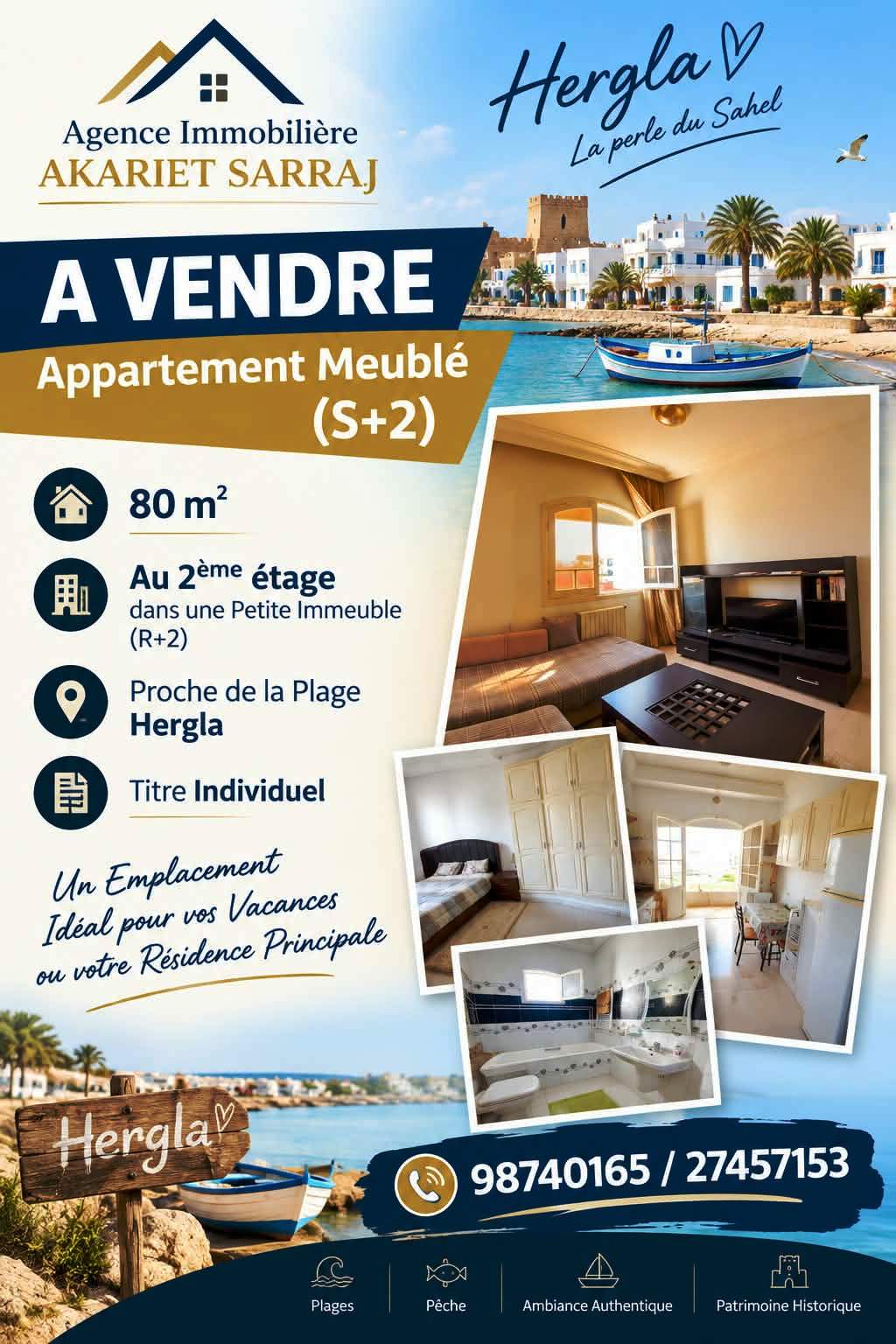 Vente&nbsp;Appart. 3 pi�ces - Tunisie