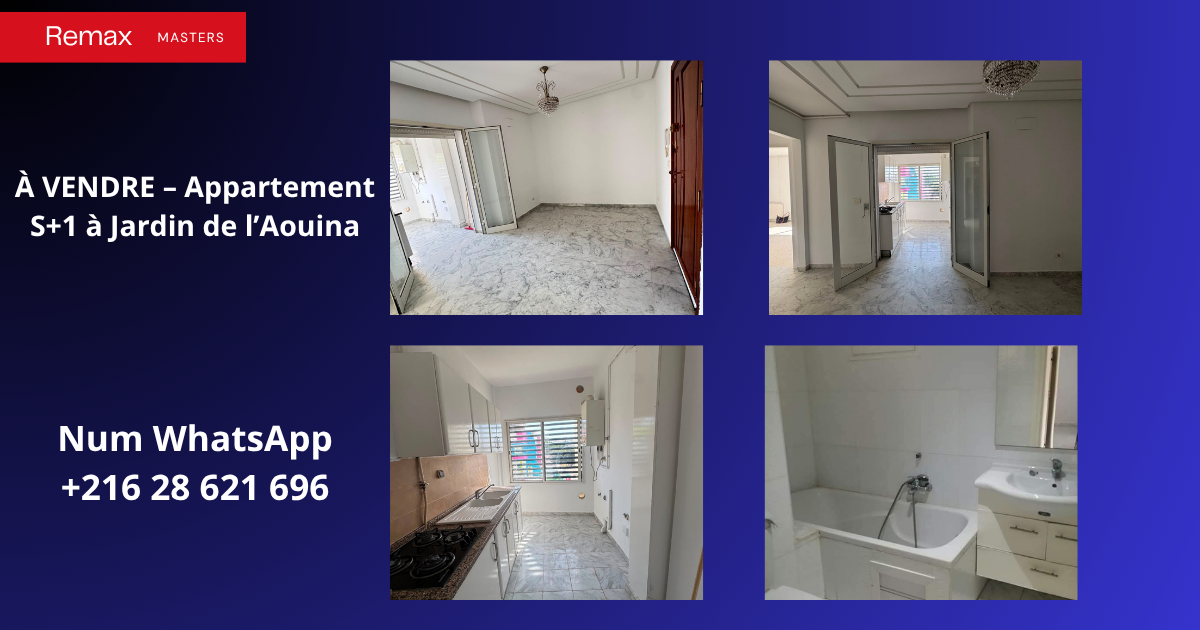 La Marsa&nbsp;El Aouina&nbsp;Vente&nbsp;Appart. 1 pi�ce&nbsp;Appartement s1 � jardin de laouina